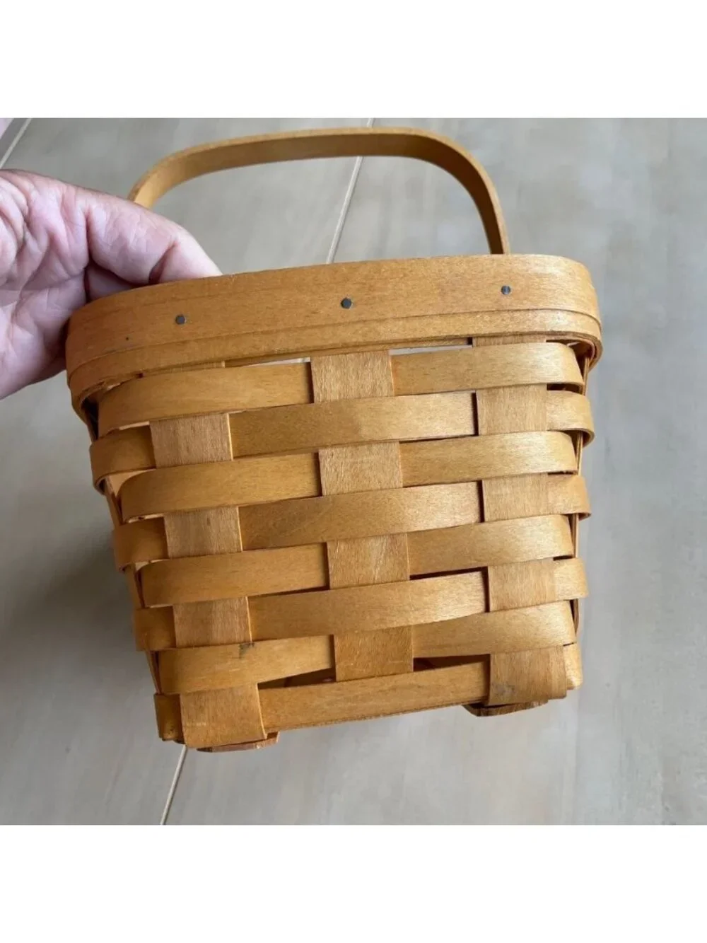 Set of Two Vintage Longaberger Handwoven Wooden Baskets, 1995/1997, Made in USA